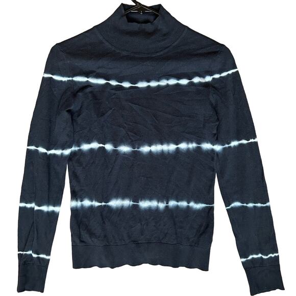 Rails Blouse Top Iris Tie Dye Mock Neck Knit Midnight White Size Small - Picture 3 of 7